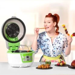 VitAir Turbo Heißluftfritteuse Grün-weiß 1400W Grillen Backen 9l -Küchenbedarf Geschäft 10028288 yy 0003 titel enie klarstein vitair heissluft frieteuse