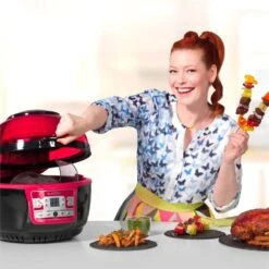 VitAir Turbo Heißluftfritteuse Rot-schwarz 1400W Grillen Backen 9l -Küchenbedarf Geschäft 10028289 yy 0003 titel enie klarstein vitair heissluft frieteuse