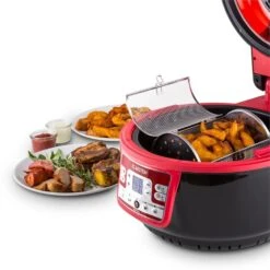 VitAir Turbo Heißluftfritteuse Rot-schwarz 1400W Grillen Backen 9l -Küchenbedarf Geschäft 10028289 yy 0009 ambient 03 Klarstein VitAir Heissluftfritteuse