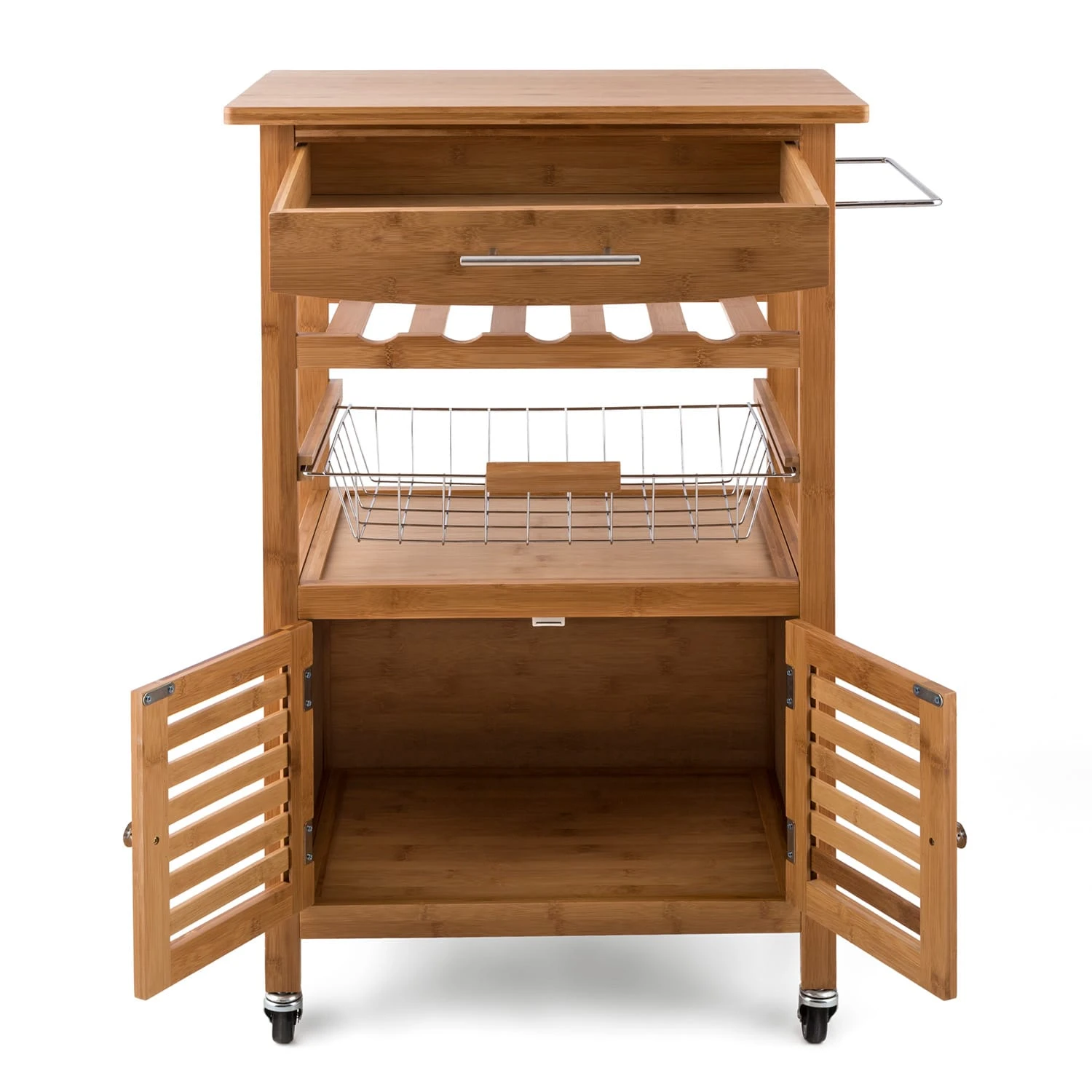 Louisiana Servierwagen Küchenwagen 5 Etagen Holz Handtuchhalter Mobil 3 Louisiana Servierwagen Küchenwagen 5 Etagen Holz Handtuchhalter Mobil – Bild 3