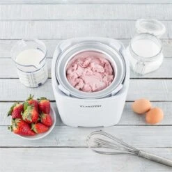 Creamberry Eiscremebereiter Flaschenkühler Frozen Yogurt 1,5l Weiß -Küchenbedarf Geschäft 10028925 yy 0004 ambient Klarstein Creamberry Eisbereiter reedit