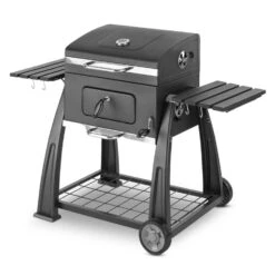 Bigfoot Holzkohlegrill Smoker BBQ-Grill 55 X 40 Cm Stahl Schwarz -Küchenbedarf Geschäft 10029763 yy 0008 front Klarstein Bigfoot BBQ Grill Smoker