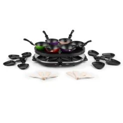 Woklette Tischgrill Raclette Wokset 1200 W 8 Personen Antihaft -Küchenbedarf Geschäft 10030539 yy 0004 detail oneConcept Woklette Tischgrill Raclette Wok 1200W
