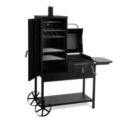 Fleischbrocken Holzkohlegrill Smoker Räucherofen BBQ-Grill Schwarz 9 Fleischbrocken Holzkohlegrill Smoker Räucherofen BBQ-Grill Schwarz -Küchenbedarf Geschäft 10030554 yy 0003 titel Professional charcoal grill and smoker
