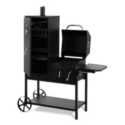 Fleischbrocken Holzkohlegrill Smoker Räucherofen BBQ-Grill Schwarz 13 Fleischbrocken Holzkohlegrill Smoker Räucherofen BBQ-Grill Schwarz -Küchenbedarf Geschäft 10030554 yy 0007 front Professional charcoal grill and smoker