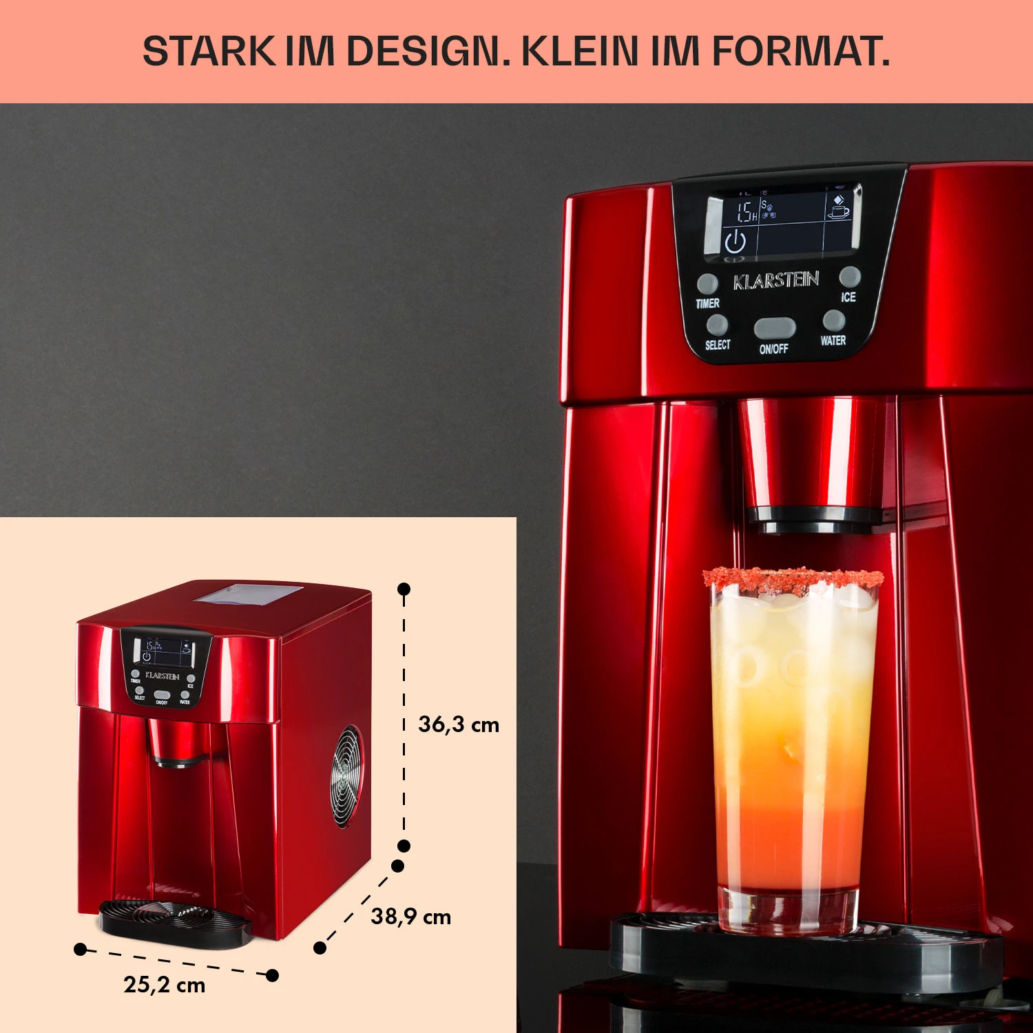 Ice Volcano 2G Eismaschine LED 12kg Je 24h 2l 6-12min Rot 6 Ice Volcano 2G Eismaschine LED 12kg Je 24h 2l 6-12min Rot – Bild 6