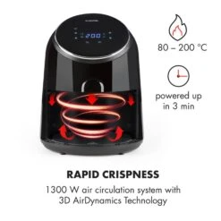 AirVital Heißluftfritteuse 1300W 2,5l CeraPlus-Antihaft Touch Schwarz 11 AirVital Heißluftfritteuse 1300W 2,5l CeraPlus-Antihaft Touch Schwarz -Küchenbedarf Geschäft 10032332 yy 0004 logo Klarstein AirVital Heissluftfritteuse 1300W schwarz reedit