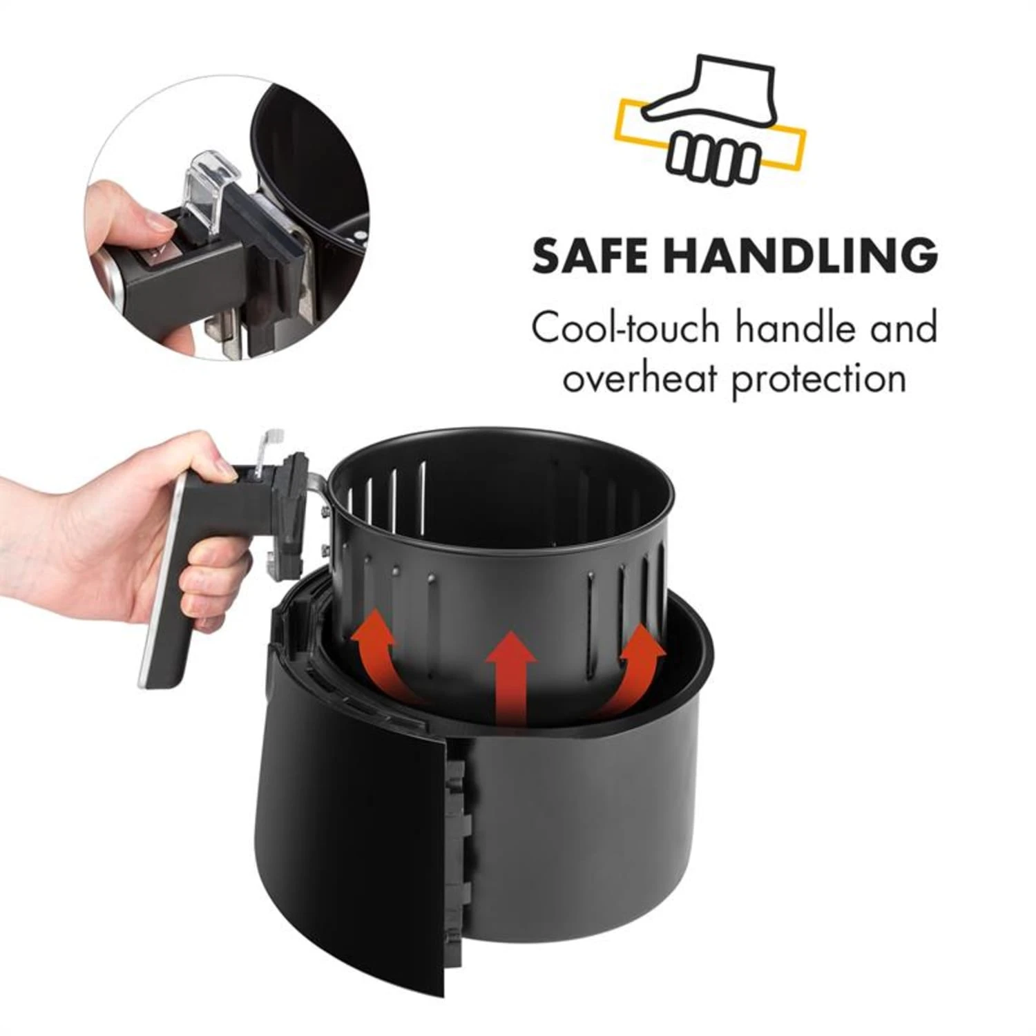 AirVital Heißluftfritteuse 1300W 2,5l CeraPlus-Antihaft Touch Schwarz 7 AirVital Heißluftfritteuse 1300W 2,5l CeraPlus-Antihaft Touch Schwarz – Bild 7