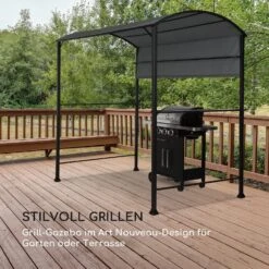 Steakhouse Grilldach 220x215x140cm PE 180 G/m² Flammhemmend Stahl Grau -Küchenbedarf Geschäft 10032523 de 0005 logo