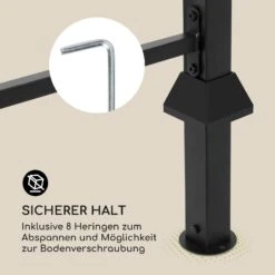 Steakhouse Grilldach 220x215x140cm PE 180 G/m² Flammhemmend Stahl Grau -Küchenbedarf Geschäft 10032523 de 0008 logo