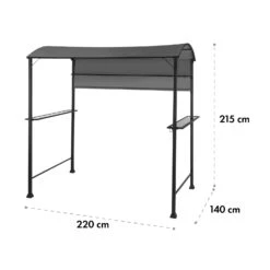 Steakhouse Grilldach 220x215x140cm PE 180 G/m² Flammhemmend Stahl Grau -Küchenbedarf Geschäft 10032523 yy 0011 logo