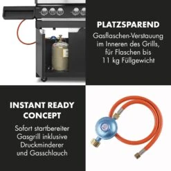 Highgrade 4 IB Gasgrill 6 Brenner 19,8 KW 71x46cm Grill Edelstahl -Küchenbedarf Geschäft 10032580 de 0008 logo