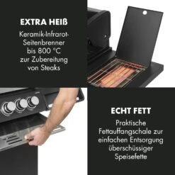 Highgrade 4 IB Gasgrill 6 Brenner 19,8 KW 71x46cm Grill Edelstahl -Küchenbedarf Geschäft 10032580 de 0009 logo