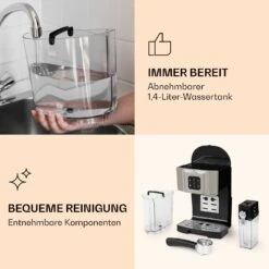 BellaVita Kaffeemaschine 3-in-1 1450 W 20 Bar Milchschäumer -Küchenbedarf Geschäft 10032806 de 0004 logo