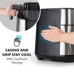 AeroVital Heißluftfritteuse 1700W 5,4 Liter Timer Edelstahl Silber -Küchenbedarf Geschäft 10032848 yy 0006 logo Klarstein AeroVital Heissluftfritteuse silber reedit