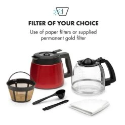 Aromatica II Duo Kaffeemaschine, Integriertes Mahlwerk, 1,25 L, Rot -Küchenbedarf Geschäft 10032866 yy 0004 logo Klarstein Aromatica II Duo Kaffeemaschine rot