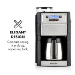 Aromatica II Thermo Kaffeemaschine, Mahlwerk, 1,25 L, Silber -Küchenbedarf Geschäft 10032875 yy 0003 logo Klarstein Aromatica II Thermo Kaffeemaschine silber