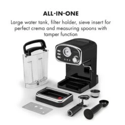 Espressionata Gusto Espressomaschine 1100W 15 Bar Druck Schwarz 16 Espressionata Gusto Espressomaschine 1100W 15 Bar Druck Schwarz -Küchenbedarf Geschäft 10033209 yy 0008 logo Klarstein Espressionata Gusto Espressomaschine reedit