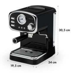 Espressionata Gusto Espressomaschine 1100W 15 Bar Druck Schwarz 17 Espressionata Gusto Espressomaschine 1100W 15 Bar Druck Schwarz -Küchenbedarf Geschäft 10033209 yy 0009 logo Klarstein Espressionata Gusto Espressomaschine