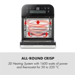 AeroVital Cube Heißluftfritteuse 1600W 12l Timer 16 Programme Schwarz 10 AeroVital Cube Heißluftfritteuse 1600W 12l Timer 16 Programme Schwarz -Küchenbedarf Geschäft 10033248 yy 0003 logo Klarstein AeroVital Cube Heissluftfritteuse schwarz reedit