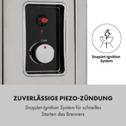 Crossfire Vertikaler Gasgrill 800°C Infrarot-Brenner 12.000 BTU Silber -Küchenbedarf Geschäft 10033288 de 0006 logo