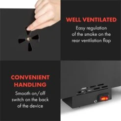 Flintstone Steel Räucherofen 1600 W Integriertes Thermometer Edelstahl 14 Flintstone Steel Räucherofen 1600 W Integriertes Thermometer Edelstahl -Küchenbedarf Geschäft 10033372 yy 0008 logo Klarstein Flintstone Steel Raeucherofen Edelstahl