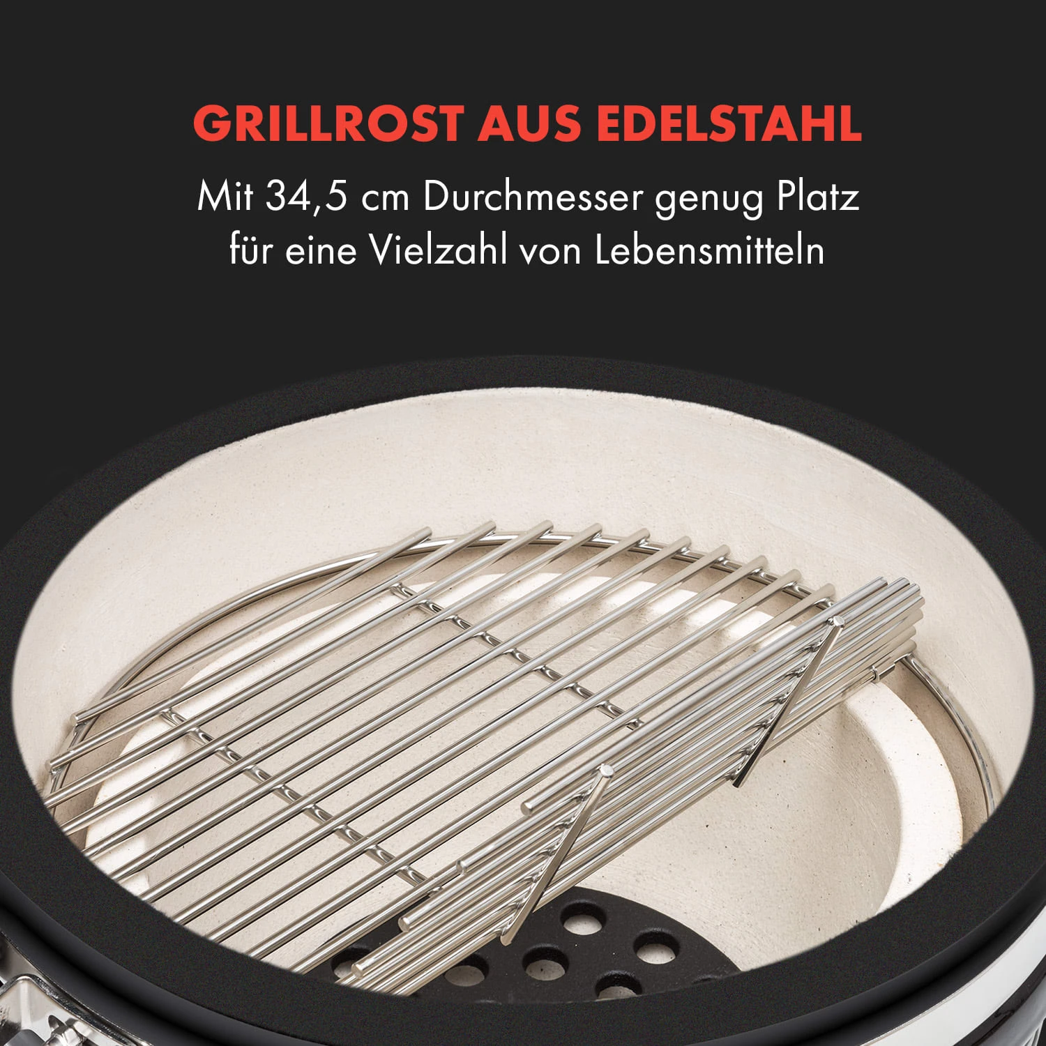 Queensize Kamado Grill Thermometer Abnehmbare Seitenteile Schwarz 3 Queensize Kamado Grill Thermometer Abnehmbare Seitenteile Schwarz – Bild 3