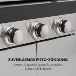 Gazooka 3.0T BBQ Grill 3x3kW Brenner 4 Rollen Edelstahl -Küchenbedarf Geschäft 10033533 de 0008 logo