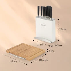 Kitano Plus Messer-Set 9 Tlg. Holzblock Bambus-Schneidebrett Weiß -Küchenbedarf Geschäft 10033673 yy 0008 logo