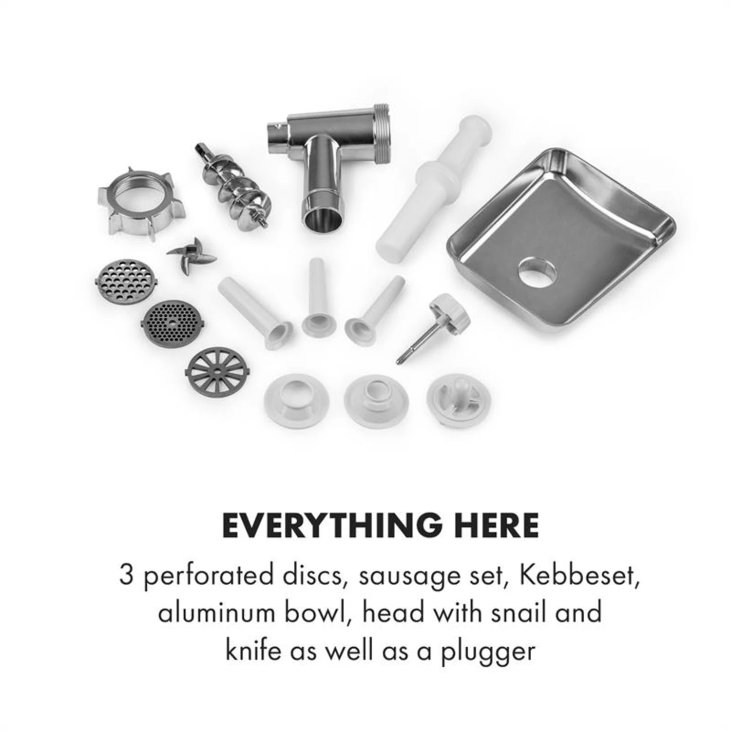 Kraftprotz Elektrischer Fleischwolf 700 W Kupfermotor Edelstahl 6 Kraftprotz Elektrischer Fleischwolf 700 W Kupfermotor Edelstahl – Bild 6