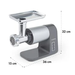 Mett Max Elektrischer Fleischwolf 600W Kupfermotor Aluminium -Küchenbedarf Geschäft 10034244 yy 0008 logo Klarstein Mett Max elektrischer Fleischwolf grau