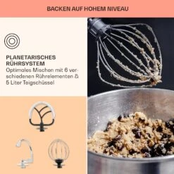 Bella Elegance Küchenmaschine 2000 W 2,7 PS 5,2 Ltr Edelstahl BPA-frei -Küchenbedarf Geschäft 10034364 de 0006 usp