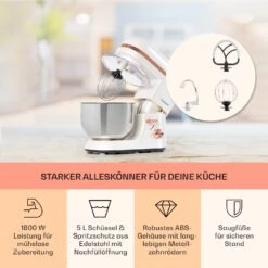 Bella Elegance Küchenmaschine 2000W/2,7PS/5,2 Ltr Edelstahl BPA-frei 9 Bella Elegance Küchenmaschine 2000W/2,7PS/5,2 Ltr Edelstahl BPA-frei -Küchenbedarf Geschäft 10034365 de 0003 usp