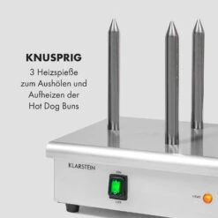 Wurstfabrik 600 Hot Dog Maker 600W 3 Spieße 5L 30-100°C Glas Edelstahl -Küchenbedarf Geschäft 10034454 de 0005 logo