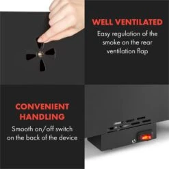 Flintstone Räucherofen 1600W Thermometer Edelstahl Elektrisch -Küchenbedarf Geschäft 10034702 yy 0009 logo Klarstein NES C16