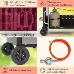 Tomahawk Gasgrill 4x3,6 KW + 2,7 KW Brenner 66x43,5 Cm Grill Edelstahl -Küchenbedarf Geschäft 10034710 de 0005 usp