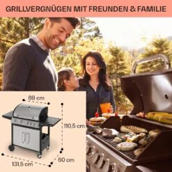 Tomahawk Gasgrill 4x3,6 KW + 2,7 KW Brenner 66x43,5 Cm Grill Edelstahl -Küchenbedarf Geschäft 10034710 de 0006 usp