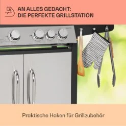Tomahawk Gasgrill 4x3,6 KW + 2,7 KW Brenner 66x43,5 Cm Grill Edelstahl -Küchenbedarf Geschäft 10034710 de 0007 usp