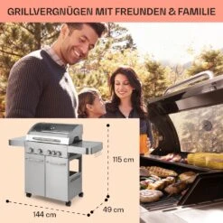 Valkyrie Gasgrill 4x3,5 KW + 3,15 KW Brenner 74x44 Cm Grill Edelstahl -Küchenbedarf Geschäft 10034715 de 0006 usp