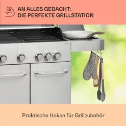 Valkyrie Gasgrill 4x3,5 KW + 3,15 KW Brenner 74x44 Cm Grill Edelstahl -Küchenbedarf Geschäft 10034715 de 0007 usp