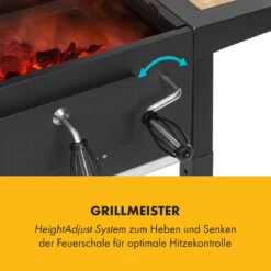 Meat Machine Holzkohlegrill BBQ 45x32,5cm Thermometer Bodenrollen -Küchenbedarf Geschäft 10034819 de 0004 logo