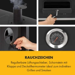 Meat Machine Holzkohlegrill BBQ 45x32,5cm Thermometer Bodenrollen -Küchenbedarf Geschäft 10034819 de 0006 logo