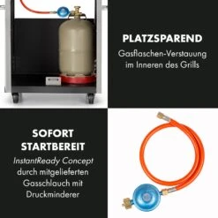 Valkyrie Gasgrill 3x3,2 + 2,9 KW Sichtfenster 54x42 Cm Grill Edelstahl -Küchenbedarf Geschäft 10034845 de 0007 logo