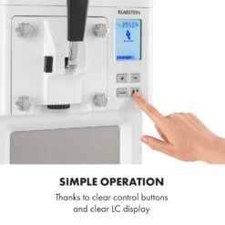 Sweet Sundae Eiscrememaschine Kompressor 1,5l Edelstahl Weiß -Küchenbedarf Geschäft 10034912 uk 0007 logo Klarstein Sahnehaeubchen Eiscrememaschine weiss