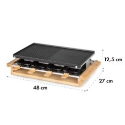 Tournedo Raclette 1200W Aluminiumguss 8 Personen Holz-Dekor -Küchenbedarf Geschäft 10035219 yy 0009 logo Klarstein Tournedo Raclette Holz Dekor
