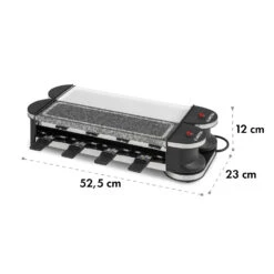 Tenderloin 50/50 Raclette-Grill 1200W 8 Personen Natursteinplatte Metallgrillplatte -Küchenbedarf Geschäft 10035260 yy 0008 logo Klarstein Tenderloin 50 50 Raclettegrill weiss