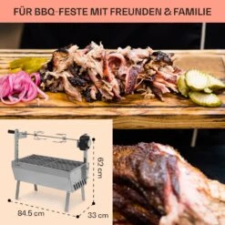Sauenland Mini Rotisserie-Grill Drehspieß 4W 12kg Max. Edelstahl -Küchenbedarf Geschäft 10035371 de 0006 usp