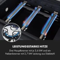 Kingsville Smoker Kombigrill Gas Kohle Smoker 13,5kW 3+1 Brenner -Küchenbedarf Geschäft 10035409 de 0005 logo