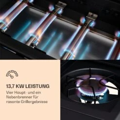 Valdosta 4.1 Gasgrill 4 X 2,8 KW + 2,5 KW Brenner Edelstahl Mobil -Küchenbedarf Geschäft 10035415 de 0004 logo