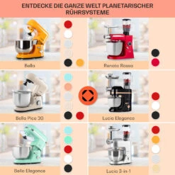 Bella Elegance Küchenmaschine 2000W 2,7PS 5,2 Ltr Edelstahl BPA-frei -Küchenbedarf Geschäft 10035520 de 0007 usp